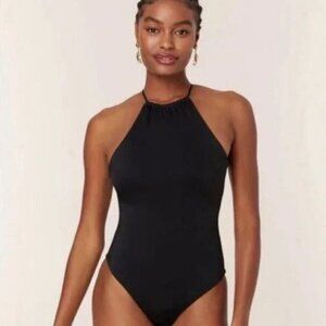 Andie One Piece Swimsuit Women's L Black The Asbury One Piece Crisscross Back